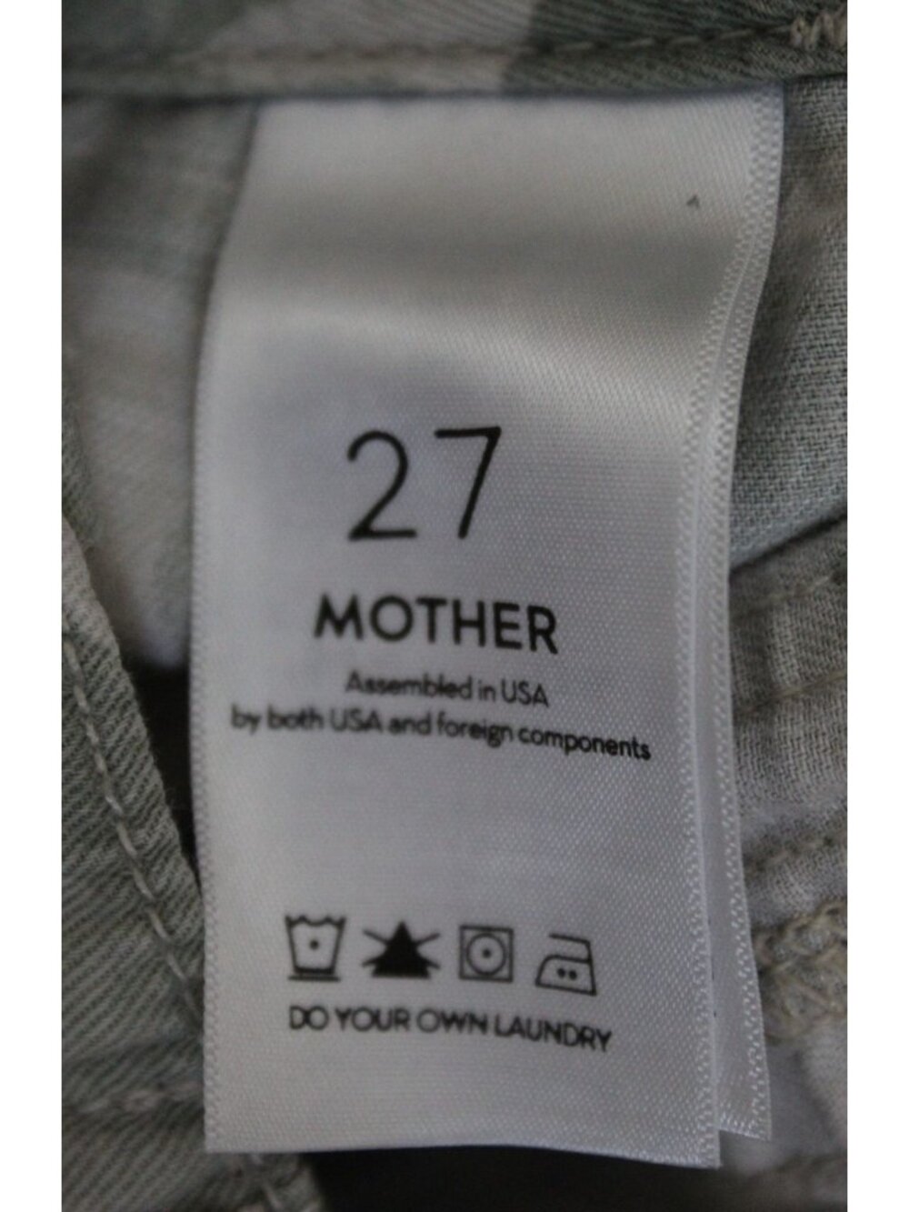 Mother The Shaker Crop Fray Pants Racer Stripe Camo Army Green Size 27 - Picture 4 of 5